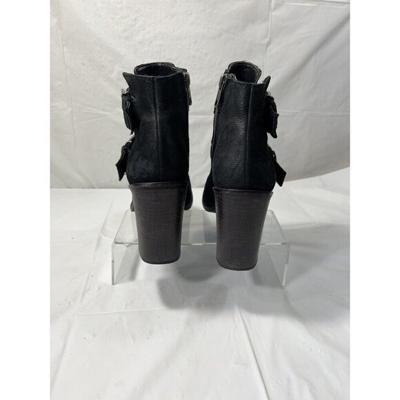 Steve Madden Women's Trevur Buckle Block-Heel Booties Black Leather Size 6 M - Picture 5 of 14